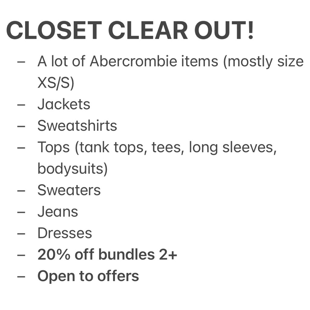 CLOSET CLEAR OUT
